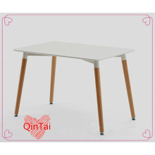 mesa rectangular de QinTai MDF mesa asiento patas de madera de haya